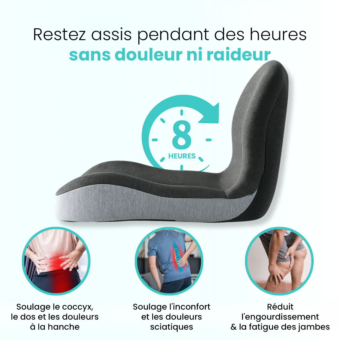 Coussin d'assise orthopedique anti-douleur - Powlys